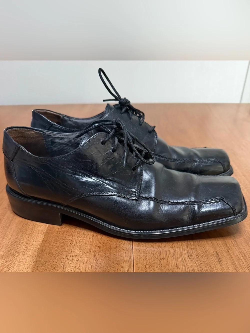 Stacy Adams - Men’s Oxford Square Toe Dress Shoes | Black Leather | Size 9.5